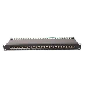 50 Microinch Golden Painting 24 Ports 1U 19 Inch Rackmount FTP Cat6A Patch Panel