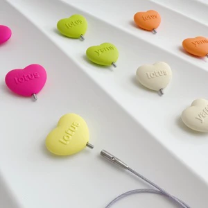 Lotus Yarns Resin Heart Cap with Stainless Steel Screw Part Cable End Caps Easily Fit on Cables and Keep the Knitting Safe.