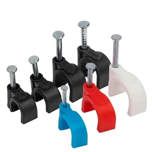 18MM White & Black round Cable Clips CHR-18MM Plastic Cable Management Clips