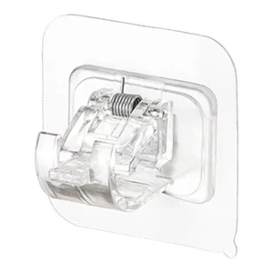 Curtain Rod Bracket Hook Seamless Adjustable Transparent Wall Bracket Self-Adhesive Rod Hanger Household Bearing Curtain Hook