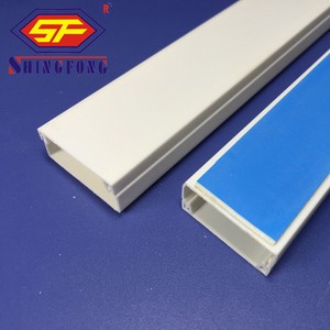 Electrical Wiring Duct Adhesive Electric Cable Channel Rectangular Square Plastic Conduit PVC Trunking