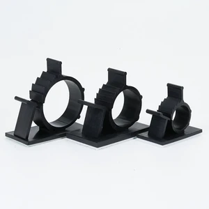 Adhesive Cable Clips Plastic Cord Holder Wire Organizer Round Cable Clamp Silicone Electric Cable Management