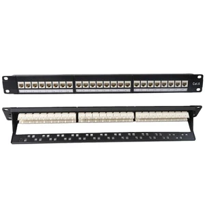 LY-BPP08-1U24P+KJ6 Cat6 Patch Panel 24 Port Patch Panel Cat6 RJ45 Ethernet Patch Panel Network Rackmount