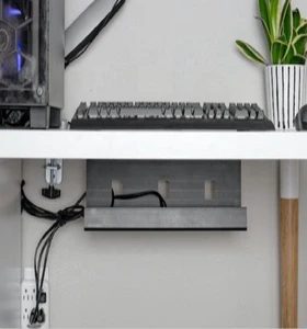 New Plastic Under Desk Cable Management Tray with Tape for Wiring Ducts