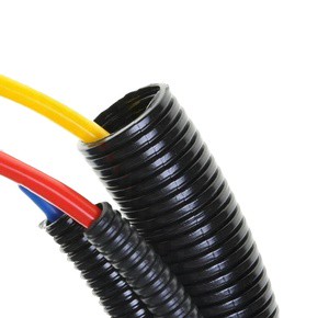 JAR Black Flexible Corrugated Split Tubing Convoluted Wire Loom Open Conduit-All Types Plastic Pipes