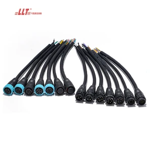 LLT 4pin M19 IP67 Waterproof Power Cable Connector 2 3 5 6 7 8 9 Pin Male to Female Cord Connector Quick Plug Cable Connector