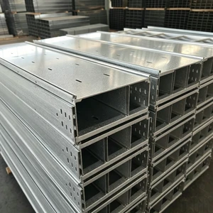 Customizable Fireproof Hot-Dip Galvanized Cable Tray Cable Organizer, Metal Cable Tray for Building Electrical Cable Protection