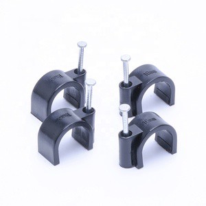 Electrical Wire Cable Clips , Single Coaxial Cable Clips , 0.98 Inch (25mm) Screw Clip and Fastener, Black