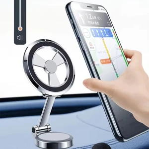 Magnetic Phone Holder Car Mount Adjustable Zinc Alloy Folding Strong Magnet Magnetic Phone Bracket for Mobile Phone