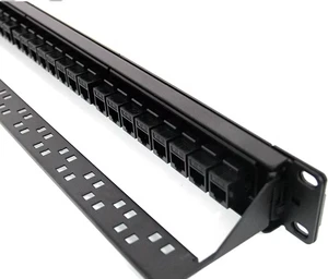 High Quality Cat6 Unshielded Patch Panel 24 Port with Keystone RJ45 Network Patch Panel 19 Inch Keystone Ethernet Patch Panel