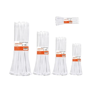 Zip Ties Assorted Size 6+8+12+14+18 Inch 500 Pack Double Sided Toothed 120 LBS Tensile Strength Heavy Duty Cable Wire Ties White