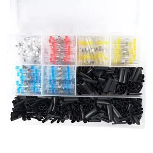 400pcs Automotive Aluminium Brass Plated Splice Butt Wire Heat Shrink Connectors 250V Rated Advanced Waterproof Function Model