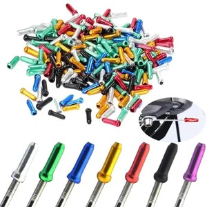 20-100Pcs Bicycle Cable End Caps Aluminum Alloy Bike Brake Shifter Cable Tips Wire End Cap Multiple Colors Bike Line Core Caps