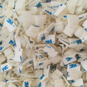 Home & Factory Use Adhesive-Back Mount Car Cable Clips Wire 5mm FC-03 Plastic Material and Adhesive Cable Clip