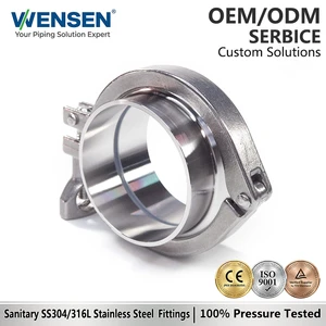 Wensen 304/316 Sanitary Grade Stainless Steel Pipeline Fitting Set With Quick-clamp Chuck Groove