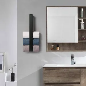 Self Adhesive Wall Mounted Brushed Stainless Steel 304 Towel Rack Hardware Bracket, No Drilling Holes