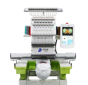 Single Head Computerized Embroidery Machine, 12/15 Needles Commercial 1 Head Embroidery Machine for Logo, Clothing, Bag & Shoes