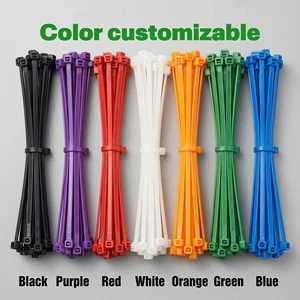 100pcs Custom Self-Locking Nylon 66 Zip Ties -Approved for Automotive Electrical Hardware Cable Management