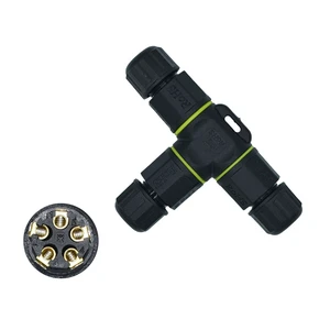 YXY Ip68 Waterproof Cable Connector T Type 5 Pin Screw Terminal Wire Connectors Dc Electrical Connector