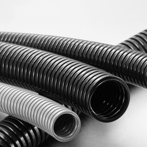 SY Pa Nylon Black Orange Flame Fire Resistant Flexible Cable Corrugated Electrical Conduit Pipes Split Wire Loom 10mm 20mm