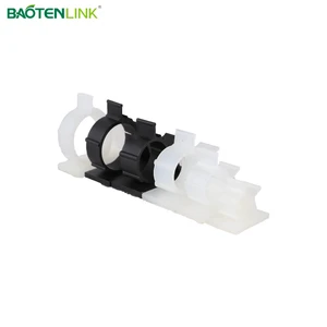 Self-adhesive R Type Wire Organizer Cable Clips 3M Adhesive Plastic Clips White/Black 10mm Diameter for Home and Office