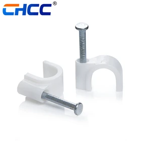 High Quality Plastic Round Cable Fixing Clip Round Nail Wire Wall Cable Holder with Clamp Circle Design Various Sizes