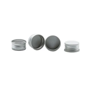 Custom Size 28MM Metal Screw Lid 18mm Silver Aluminium Caps For 50ml Mini Bottle