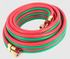 Light Weight Flexible Fiber Braided Oxygen Acetylene Twin Hose Corrugated Plastic Conduit PVC Twin Welding Hose Pipe 20 Bar
