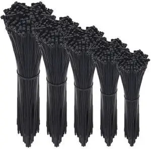 Wholesale Self-Locking UV Resistant Heavy Duty Zip Ties Black Nylon 66 Cable Ties For Industrial Cable Management