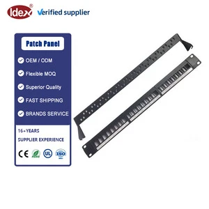 1U 19inch 24 Port Patch Panel Empty Patch Panel RJ45 Keystone Loaded Network Patch Panel