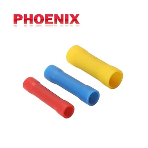 Maikasen BV Series Ferrule Type Red Blue Yellow PVC Fully Insulation Insulated Long Middle Joint Butt Splice Terminal Connector