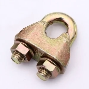 High Quality Rigging Hardware Cable Fittings DIN1142 Yellow Zinc Plated Adjustable Malleable Wire Rope Clips