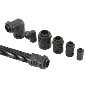 JAR Electrical Cable Protection UL 94V-2 Fire Resistant PG Elbow Nylon Flexible Conduit Connector Fittings