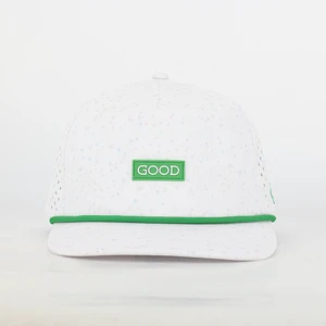 Custom 5-Panel Golf Baseball Cap Hand Embroidered Bows Wholesale 100% Polyester Rubber Patch Laser Cut Hole PVC Patch