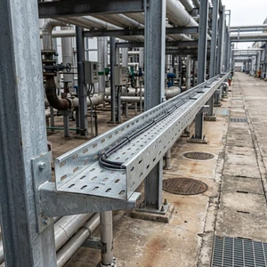 HUAPENG Hot-dip Galvanized Carbon Steel Cable Tray Outdoor Ventilation Corrosion-resistant Perforated Cable Tray
