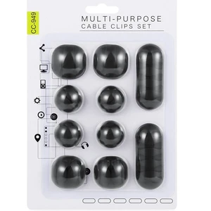 10 Pack Charging Cable Drop Organizer Management Cable Clips for TV PC Laptop Home Office