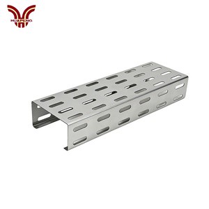 HUAPENG Hot-selling Ventilated Cable Tray Carbon Steel Material Galvanized Perforated Cable Tray