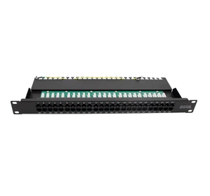 CNKL 50 Port 1U RJ45 Gold Plated Telephone Patch Panel CAT3 Voice Patch Panel Cabinet Networking