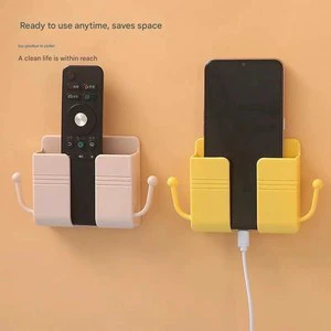 SBB10 Punch-Free Wall-Mounted Mobile Phone Charging Bracket, Adhesive Bedside Storage Holder for Bedroom and College Dorm