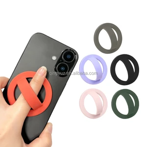 Portable Flexible Silicone Magnetic Ring Phone Holder Adhesive Pad for 16/15/14/13/12/11 Pro Max/Plus-Anti-Fall