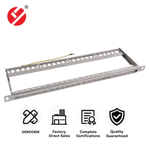 LIYUAN 0.5U 24-Port 19 Inch High Density FTP Cat5e/6/6A Silver Mini Keystone Jack Patch Panel