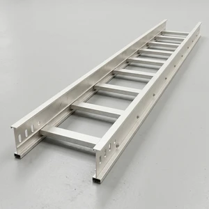 Aluminum Ladder Cable Tray System With Weather Cover for Building Rooftop Communication Cable Run Maintenance