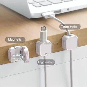 Magnetic Cable Clips for Desktop USB Charging Line Organizer with Winder