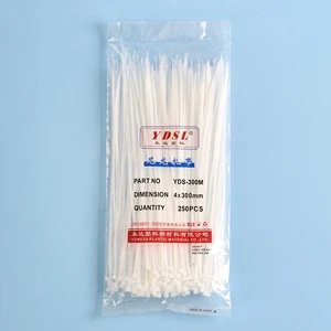 Professional Factory Custom 3.6*300mm Nylon 66 PA66 Cable Ties Strong Strap Zip Tie Self-Locking Plastic Wire Ties ROHS