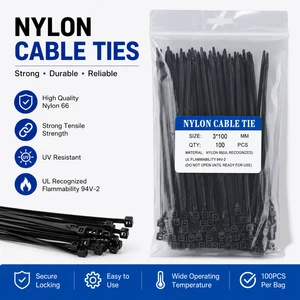 BOERDA LX-12400 Self-Locking Nylon Cable Ties for Electrical Wiring Network Cables Control Panel Installation