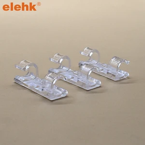 Elekh Transparent Double Cable Clips Plastic Wire Management Organizer and Cord Holder