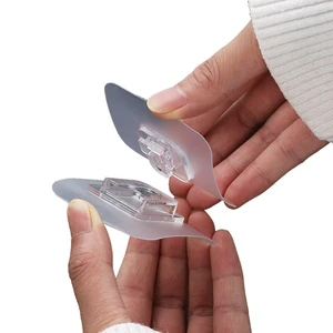 Transparent Male Female Adhesive Mount Bracket No Drill Traceless Holder for Power Strip Outlet Box Wall Storage Organization