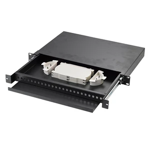 24-Port SC FTTH GSM Compatible Fiber Optic 1U Rack Mount Sliding Patch Panel with DC 12V Power