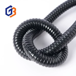GUBEN 16MM Plastic Coated Metal Hose Cable Conduit Bellows Black Flexible Combustion-Proof Electrical Wire Protection -40~+150
