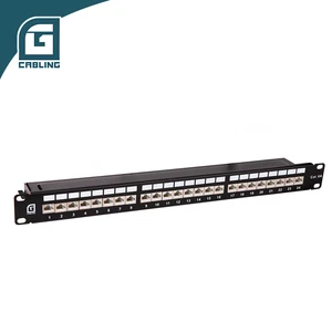 Gcabling 24 Port 1U 19inch CAT6a Shielded Dual Type Cable Management Patch-panel 1u Rack Patch Panel Network Rack Accessories